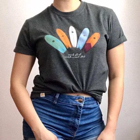 Gray Colorful Surfboard Collection Australian Tee - Picture 4 of 4